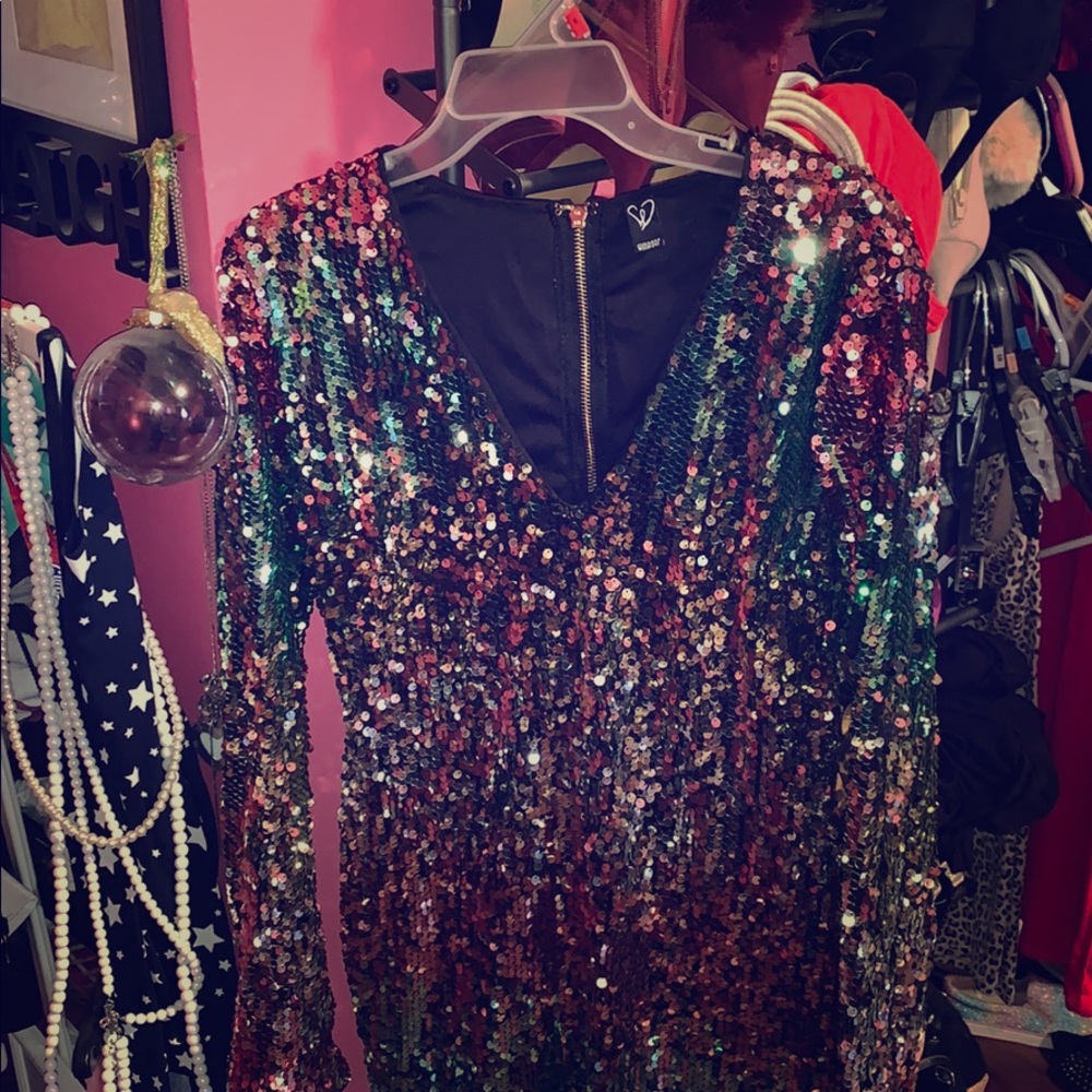 Windsor sequin dress with unicorn colors